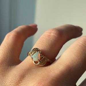Opal Ring with Diamond accents